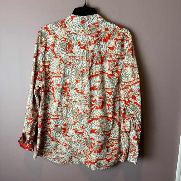 Talbots Petite XL Tiger Red Green Animal Print XLP XL - Picture 8 of 11